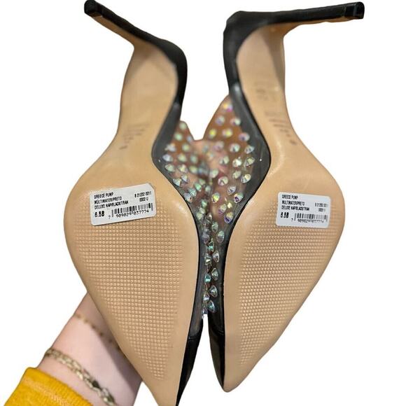 Schutz NWOB Greece Diamond Slip-On Pumps In Clear & Black Size 6.5 - Picture 7 of 7